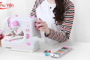 máy may mini may được vải thun