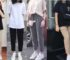 Phối đồ với áo thun rộng cùng quần baggy